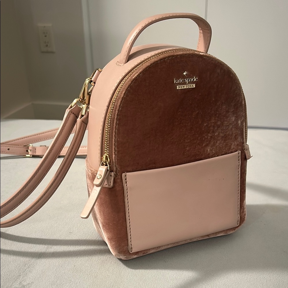 Kate Spade Pink Mini Backpack with Gold Hardware